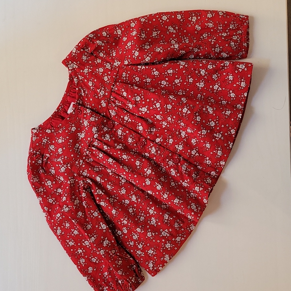 NWOT Baby GAP Red Floral Top 12-18m